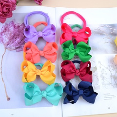 Children's bow headband solid color curled flower elastic hairband wholesale