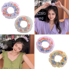 Korean rainbow double hair scrunchies set