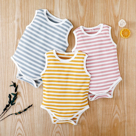Baby Fashion Striped Sleeveless Romper NHLF296122's discount tags