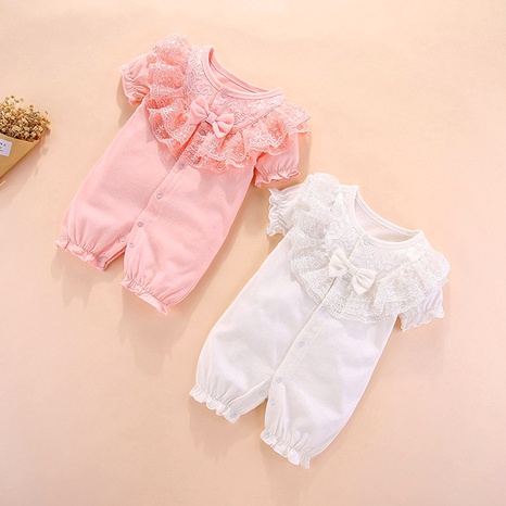 infant solid color short-sleeved romper's discount tags