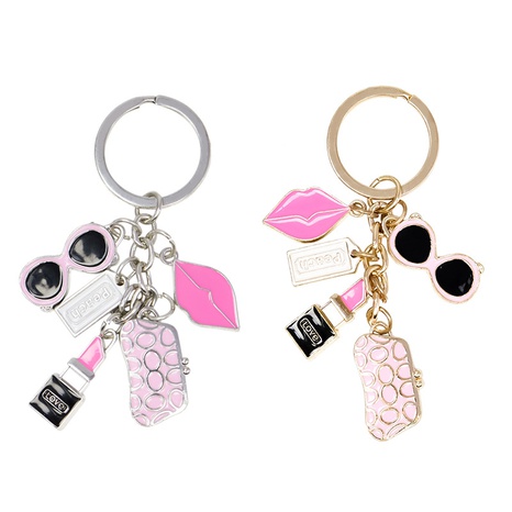 Enamel lipstick glasses bags keychain's discount tags