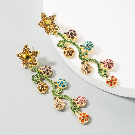 fashion flowers alloy rhinestone earrings's discount tags