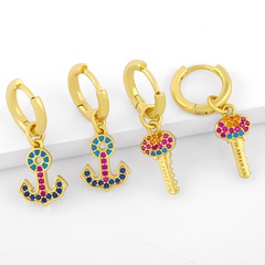 new creative personality anchor key earrings