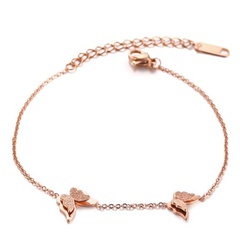 rose gold butterfly forest simple anklet