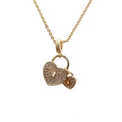 micro-inlaid zircon heart pendant necklace