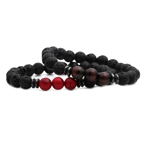8mm tiger eye stone red turquoise volcanic stone bracelet's discount tags