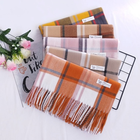 fashion plaid imitation cashmere scarf's discount tags