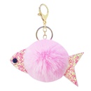 New PU sequined small fish hairy ball keychainpicture9
