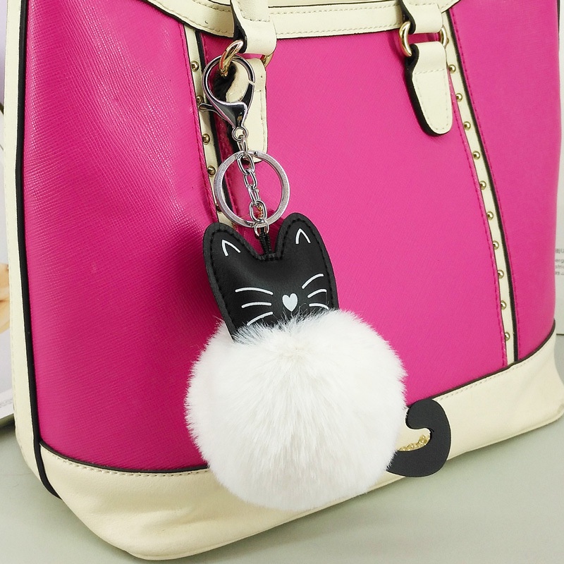 New PU cute cat plush keychain
