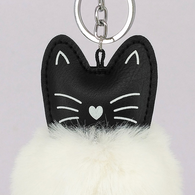 New PU cute cat plush keychain NHAP297608