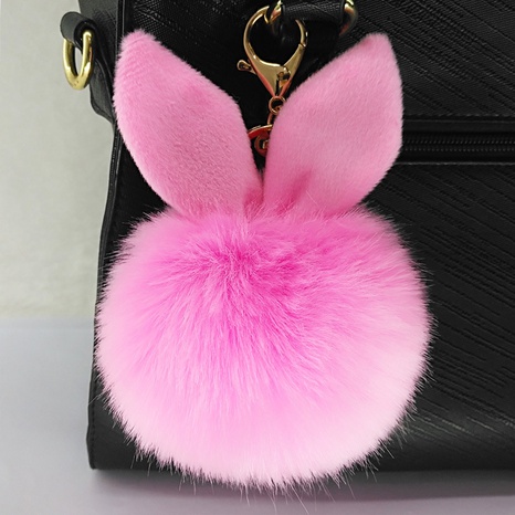Rabbit ear fur ball pendant rabbit head keychain NHAP297619's discount tags