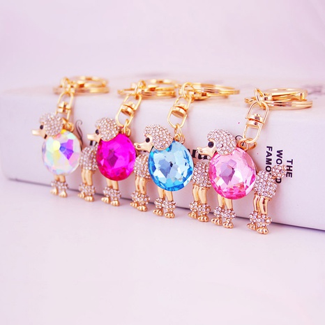  Cute Poodle Dog Gemstone Key Chain  NHAK297628's discount tags