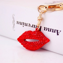 Creative sexy cute red lips metal key chain