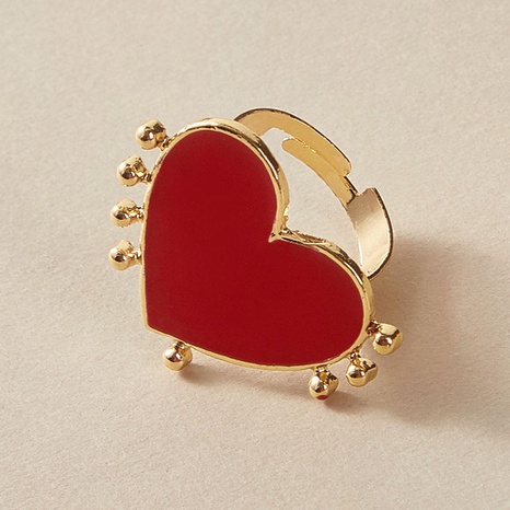 Alloy opening dripping heart-shaped ring women's discount tags