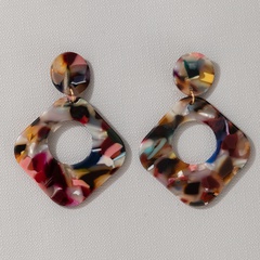 geometric acetate plate personalized earrings