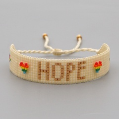 Bohemian ethnic Miyuki rice beads handmade beaded color love hope HOPE letter bracelet