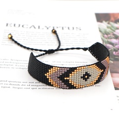 Black Punk Ethnic Style Versatile Personality Miyuki Beads Bracelet Woven Geometric Eyes Handmade Ornament