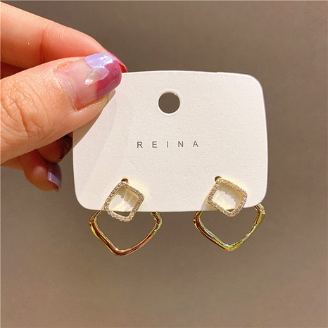 Korea square geometric  wild earrings's discount tags