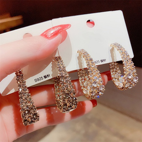 new Korean retro baroque rhinestone earrings's discount tags