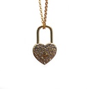 microinlaid zircon heart lock necklacepicture4