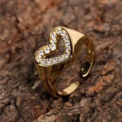 herzförmiger offener Ring aus Kupferdiamant