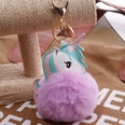 Unicorn Imitation Rex Rabbit Hair Ball Keychain Cartoon PU Pony Bag Plush Pendant Car Keychain Girlspicture28