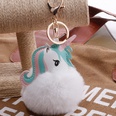 Unicorn Imitation Rex Rabbit Hair Ball Keychain Cartoon PU Pony Bag Plush Pendant Car Keychain Girlspicture30