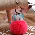 Unicorn Imitation Rex Rabbit Hair Ball Keychain Cartoon PU Pony Bag Plush Pendant Car Keychain Girlspicture31