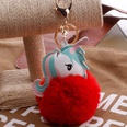Unicorn Imitation Rex Rabbit Hair Ball Keychain Cartoon PU Pony Bag Plush Pendant Car Keychain Girlspicture35