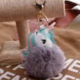 Unicorn Imitation Rex Rabbit Hair Ball Keychain Cartoon PU Pony Bag Plush Pendant Car Keychain Girlspicture36