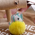 Unicorn Imitation Rex Rabbit Hair Ball Keychain Cartoon PU Pony Bag Plush Pendant Car Keychain Girlspicture38