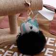 Unicorn Imitation Rex Rabbit Hair Ball Keychain Cartoon PU Pony Bag Plush Pendant Car Keychain Girlspicture39