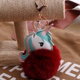Unicorn Imitation Rex Rabbit Hair Ball Keychain Cartoon PU Pony Bag Plush Pendant Car Keychain Girlspicture40