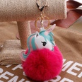 Unicorn Imitation Rex Rabbit Hair Ball Keychain Cartoon PU Pony Bag Plush Pendant Car Keychain Girlspicture45