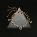 new fashion multilayer diamondstudded fivepointed star ankletpicture14