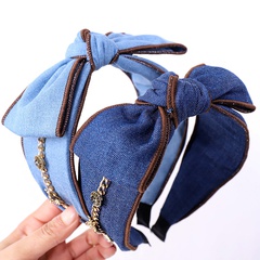 Korea denim art bow hair band