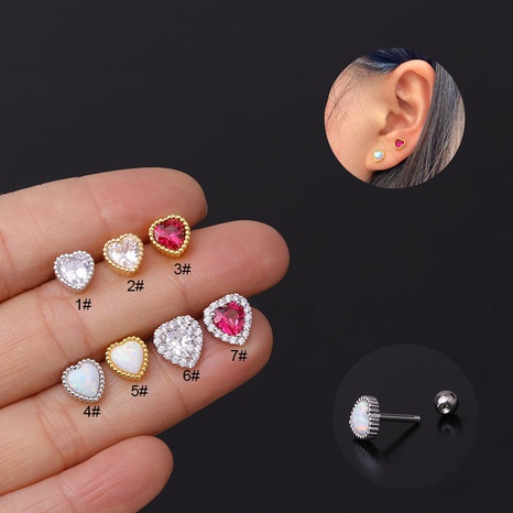 Boucle d'oreille d'amour d'opale de zircon de vis de vis de mode's discount tags