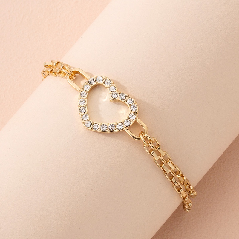 simple diamond heart bracelet