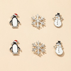 Fashion Snowman Penguin Snowflake Earrings Set
