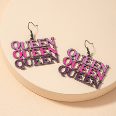 fashion letter queen earrings
