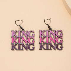 fashion letter king earrings