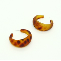 fashion C-shaped leopard print earrings