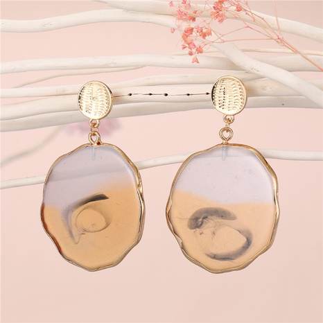 oval imitation agate earrings NHGO300079's discount tags