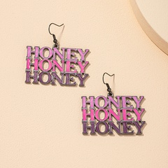 fashion letter color matching honey earrings