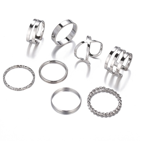 retro simple opening ring 8-piece set's discount tags