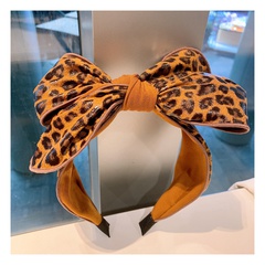 Korean leopard print big bow press hairband