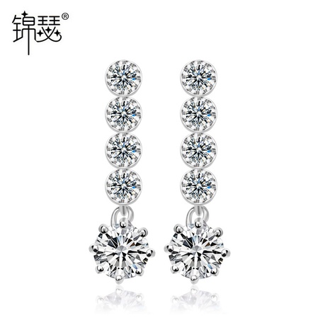 Simple Zircon Inlaid Korean earrings's discount tags