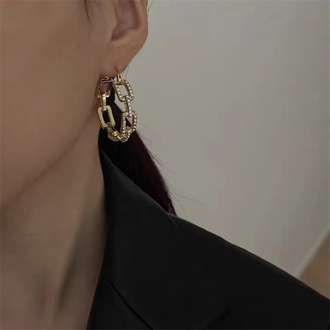 fashion buckle rhinestone earrings's discount tags