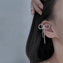 Korean fashion full diamond bow ear bone clip