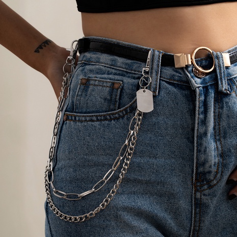 hip hop fashion double-layer waist chain's discount tags